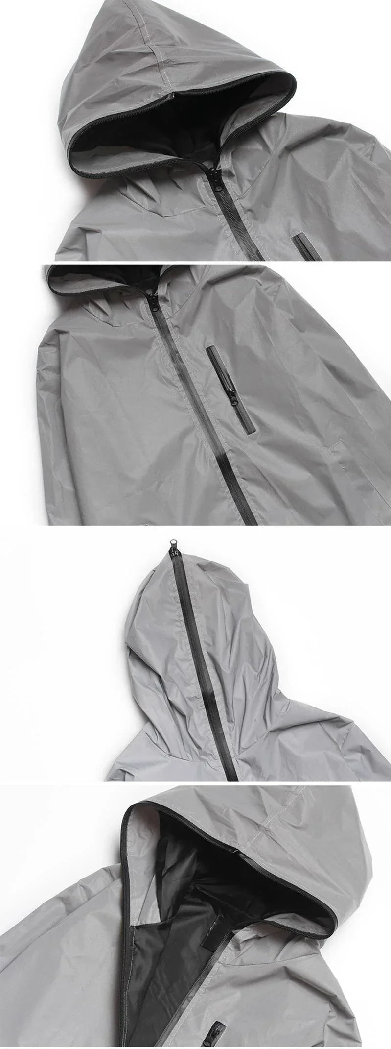 Men's Reflective Hooded Windbreaker – Waterproof, Hip Hop Style